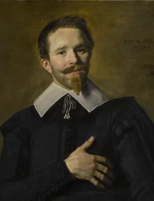 Image de l'œuvre de Frans Hals d'un homme avec la main sur le cœur