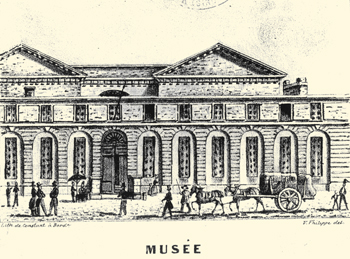 Aile nord du palais Royal (actuel palais Rohan), rue Montbazon. Gravure V.Philippe © Archives municipales-mairie de Bordeaux.