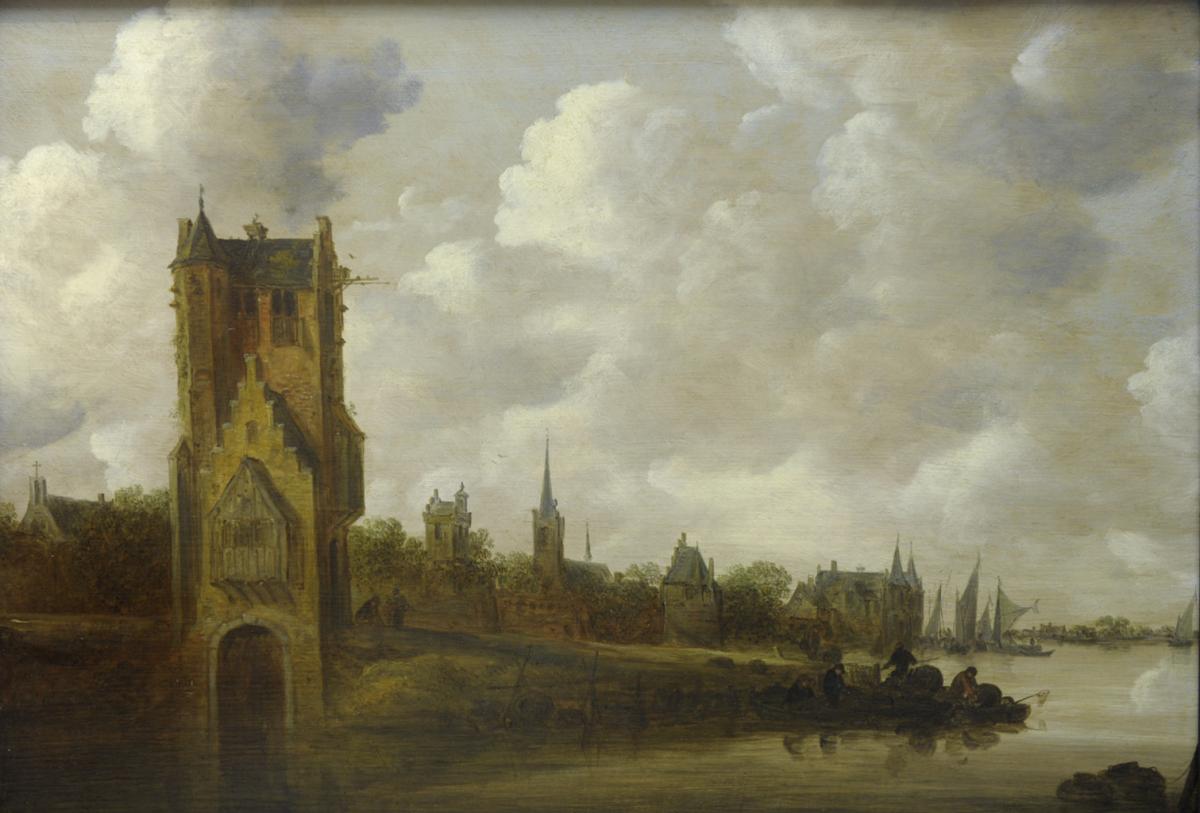 Paysage fluvial. La Pellekussenpoort, Jan Josefsz. VAN GOYEN.1656. © Musée des Beaux-Arts-mairie de Bordeaux. Cliché L.Gauthier