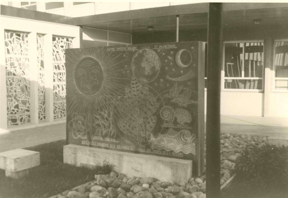 Image : Alexandre Callède, La Découverte du monde pour le bas-relief du lycée François Mauriac, 1963