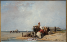 Achat de la ville de Bordeaux - Camille Roqueplan - Famille de pêcheurs sur une côte de Normandie